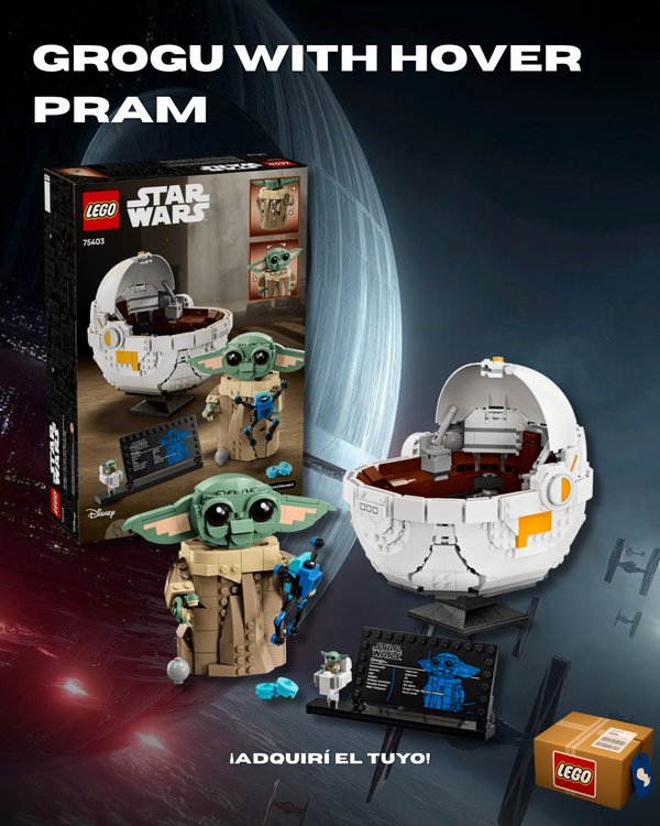 Grogu With Hover Pram 