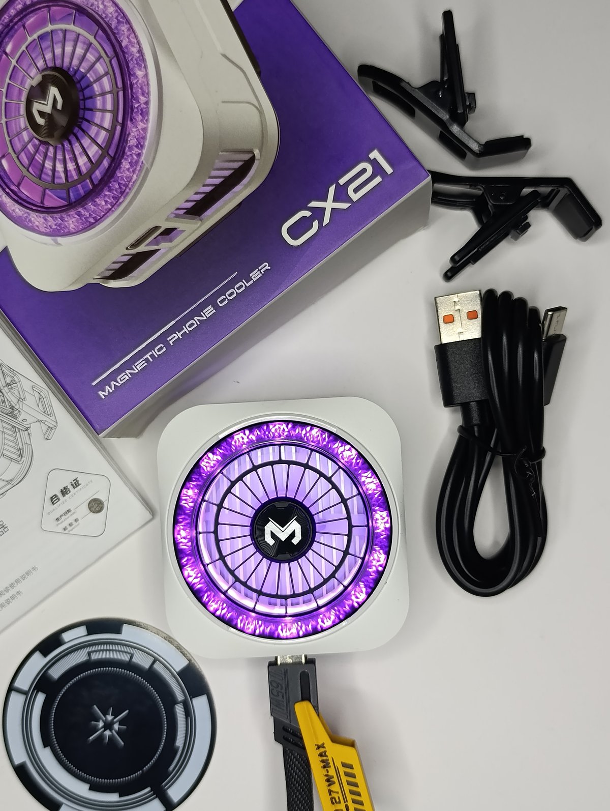 Cooler para celular Magnético Memo CX21 Pro - Potencia 18W con Sujeción Dual y RGB - enfriador de celular