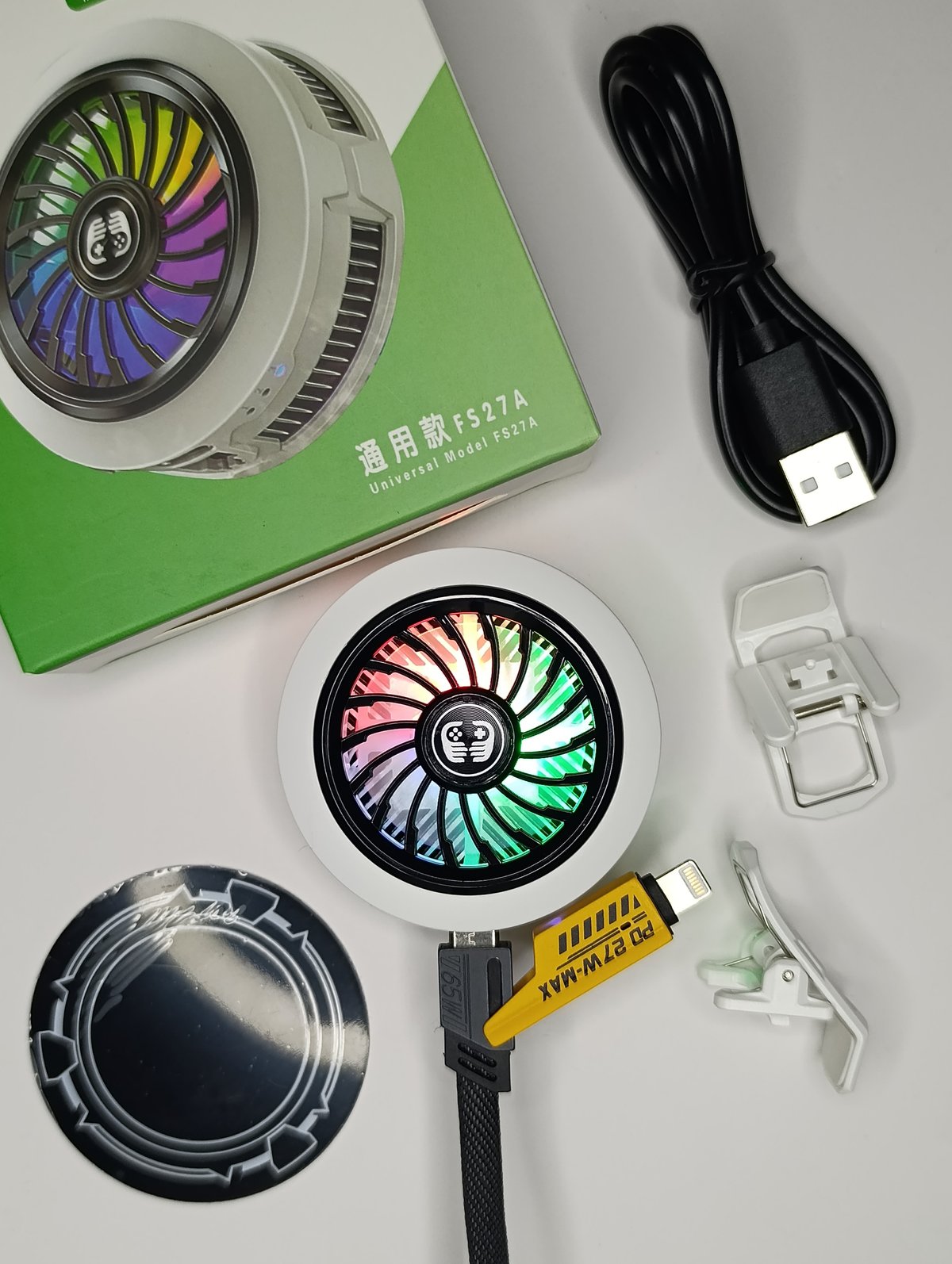 Cooler para celular Guqile FS27 - Potencia 12W con RGB y Sujeción Dual - enfriador de celulares