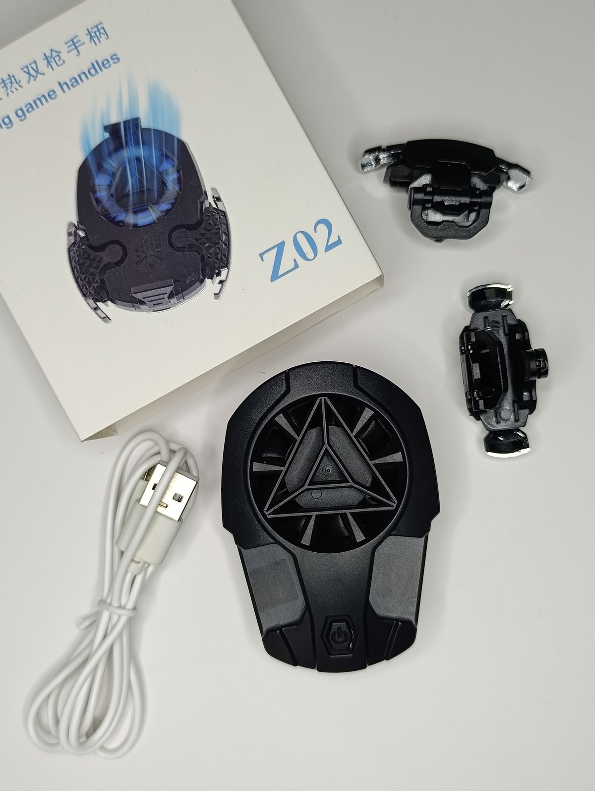 Combo Gamer Z02 - Gatillos Mecánicos L1 R1 + Ventilador de Enfriamiento Portátil