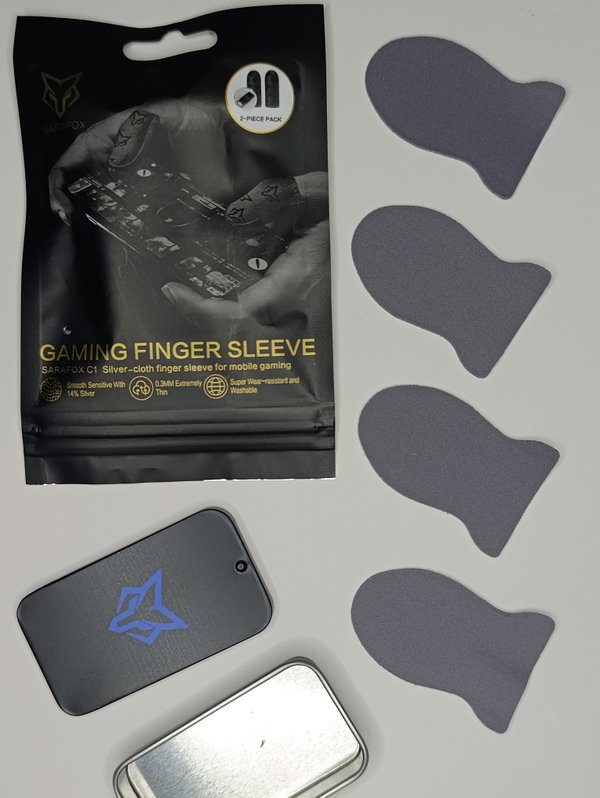 Dedales Gamer Sarafox C1 - Fibra de Plata de Alta Sensibilidad (Pack de 2 pares)