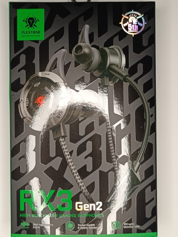 Auriculares Gamer In-Ear Plextone RX3 Gen2 - Micrófono Desmontable y Cero Latencia