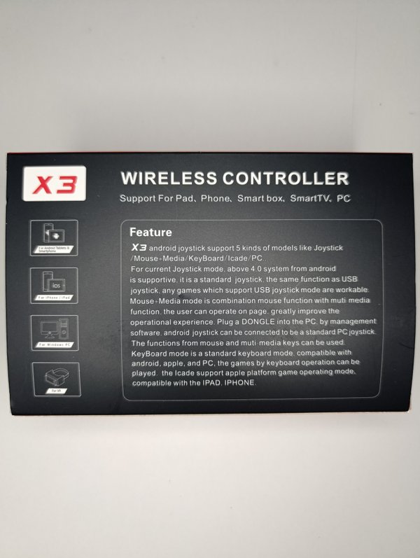 Control Gamer Inalámbrico Bluetooth X3 con Soporte para Celular