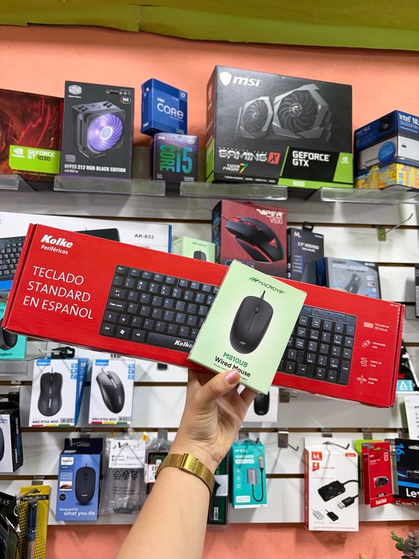 Mouse USB Macrovip + Teclado Kolke