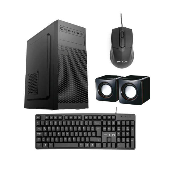 Kit Gabinete FTX PCC-5W1 – Fuente 500W + Teclado + Mouse + Parlantes