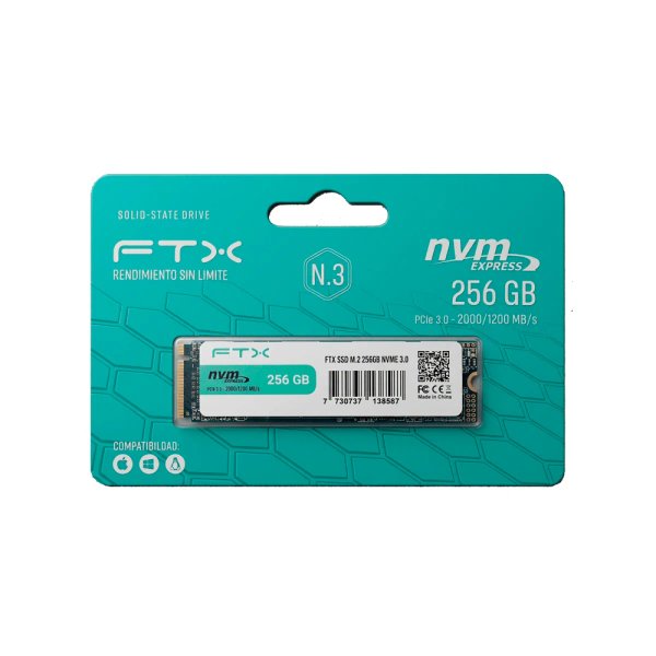 SSD M.2 NVMe FTX N3 256GB PCIe 3.0 – 2000/1200 MB/s