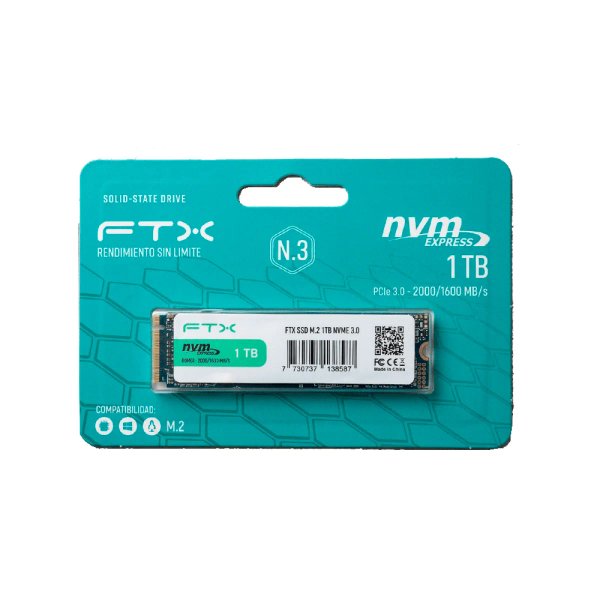 SSD M.2 NVMe FTX N3 1TB PCIe 3.0 – 2000/1600 MB/s