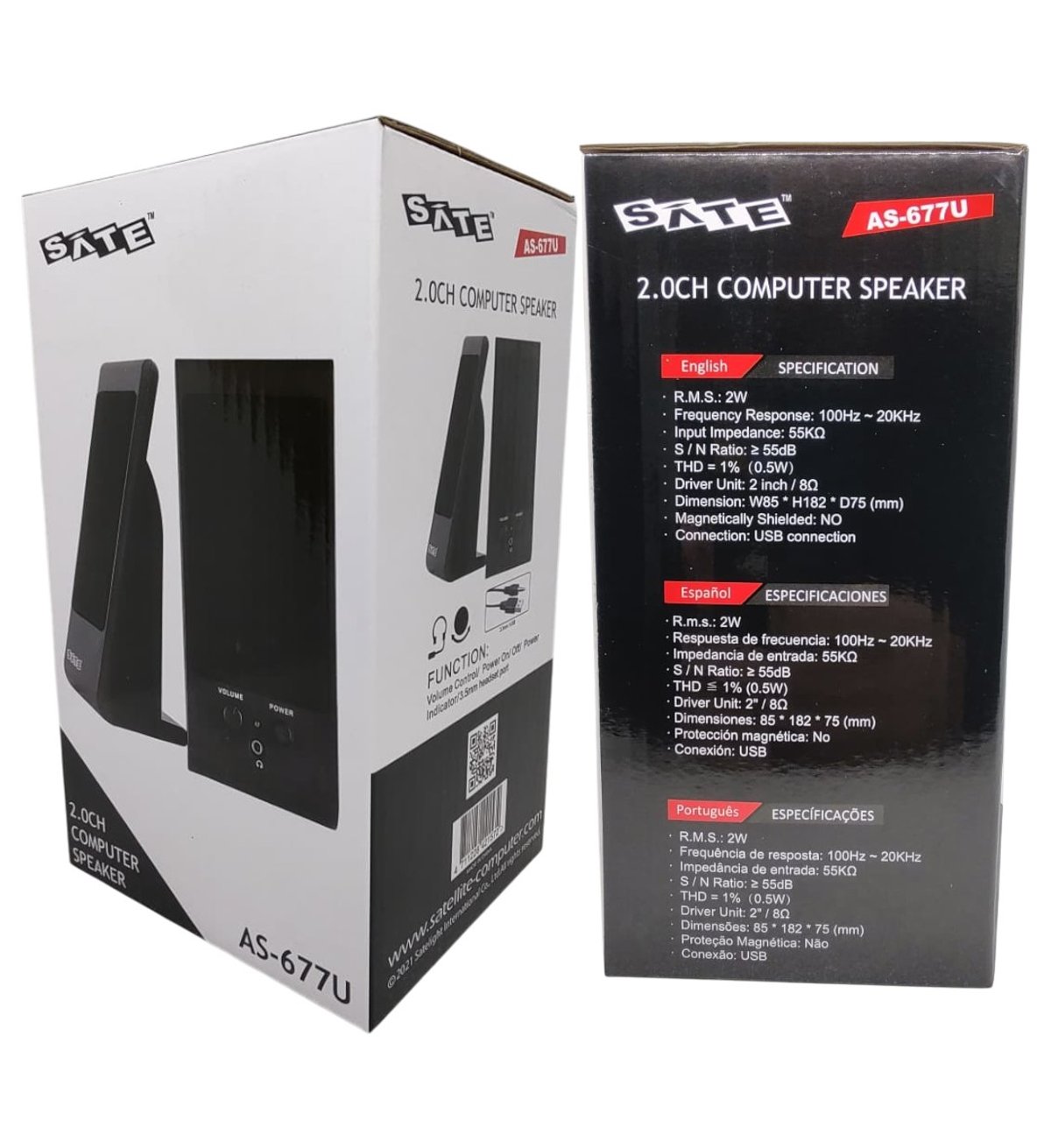 Speaker Satellite AS-677U USB - Negro - 2