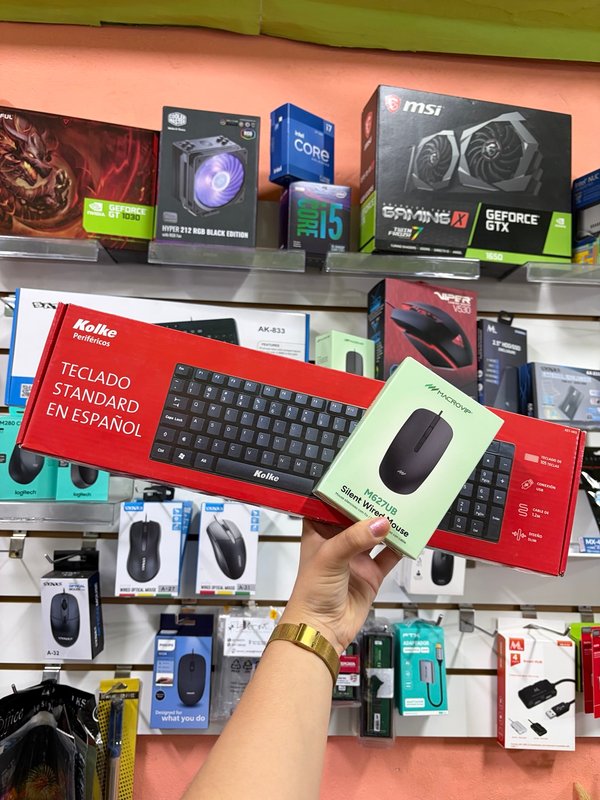 Mouse USB Macrovip + Teclado Kolke
