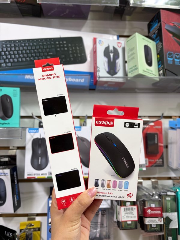 Mouse Wireless Satellite A-789G + Mousepad Gamer SATE A-PAD014