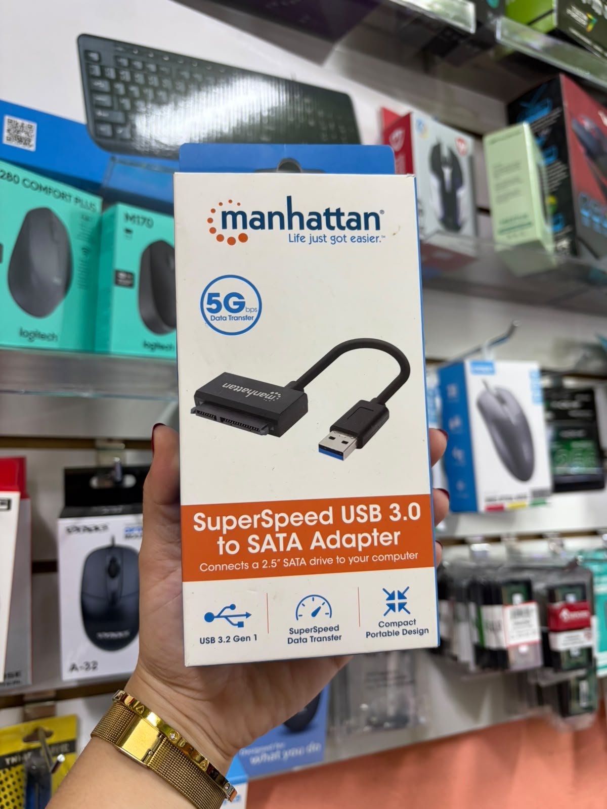 Adaptador USB-A a SATA 2.5" Manhattan 130424 – Negro - 2