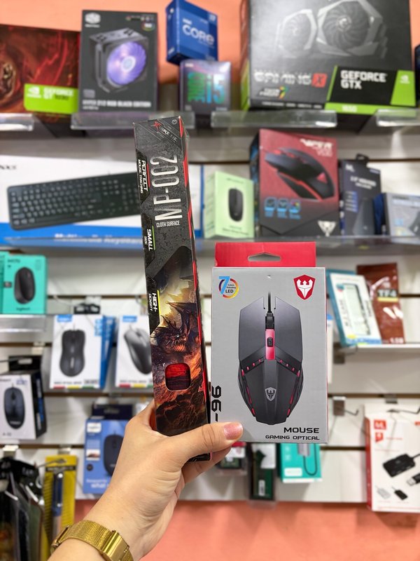Mouse Gamer SATE RGB + Mousepad Strike