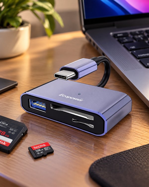 Adaptador OTG USB Tipo-C Ecopower EP-R005 – Lector SD / TF / USB