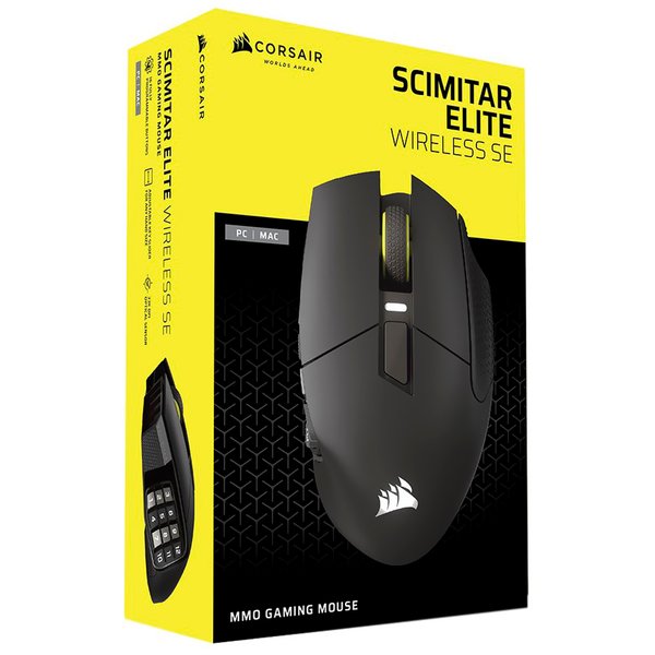 Mouse Gamer Corsair Scimitar Elite SE MMO Wireless - Gun Metal - Negro