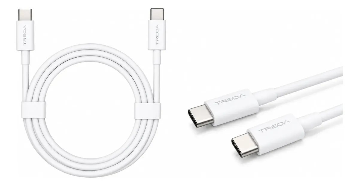 Cable USB-C a USB-C 2m Treqa - Blanco - 2