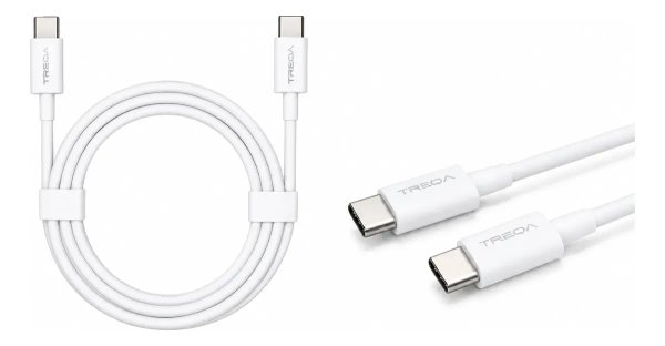 Cable USB-C a USB-C 2m Treqa - Blanco