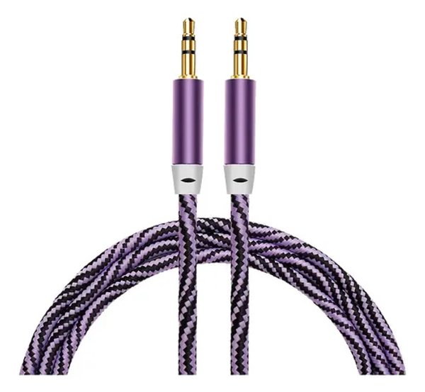 Cable Auxiliar de Audio 1,5 Metros - Cordón Lila