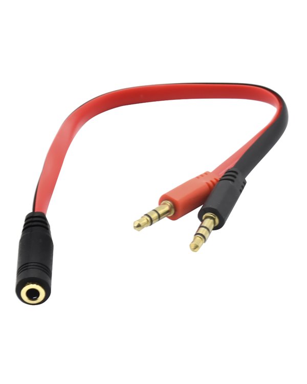 Cable de Audio Estéreo Satellite HS-211T – 2 Machos a 1 Hembra