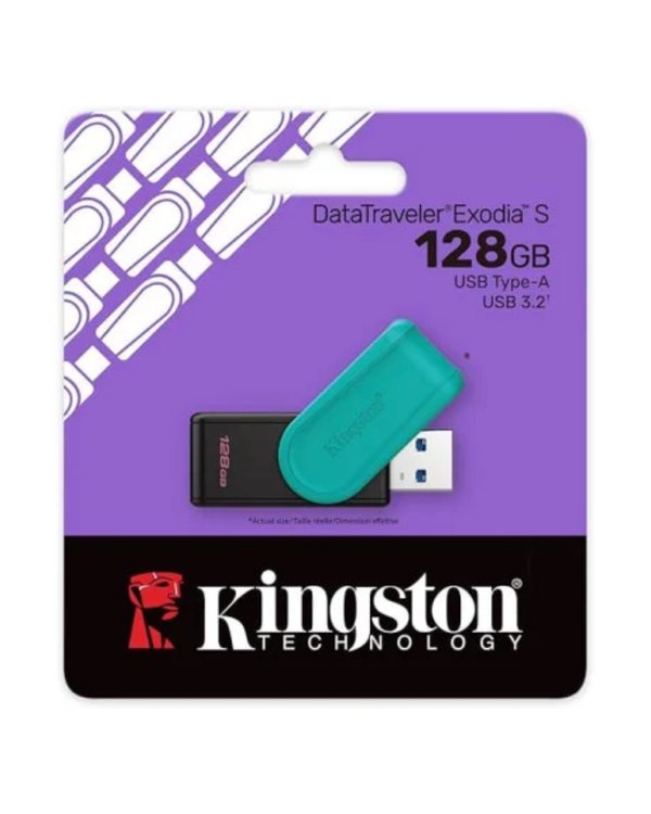 Pendrive Kingston 128GB - Negro/Verde Agua