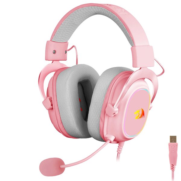 Auriculares Gamer Redragon H510P-RGB Zeus X RGB – Rosa