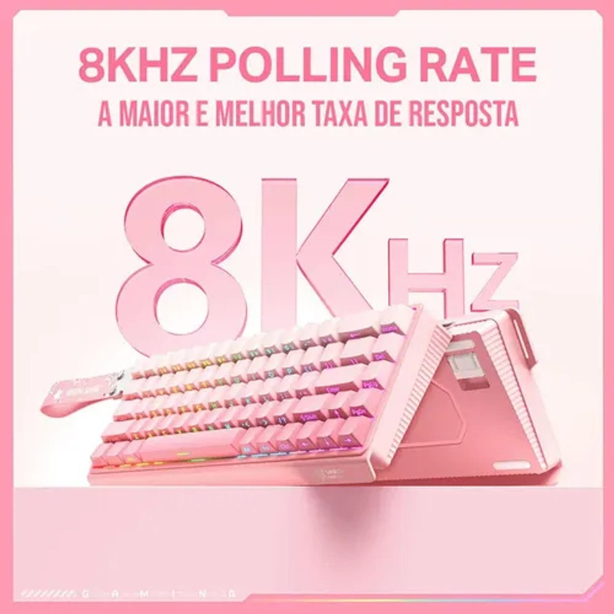 Teclado Gamer Magnético Onikuma G69 USB / RGB – Rosa - 4
