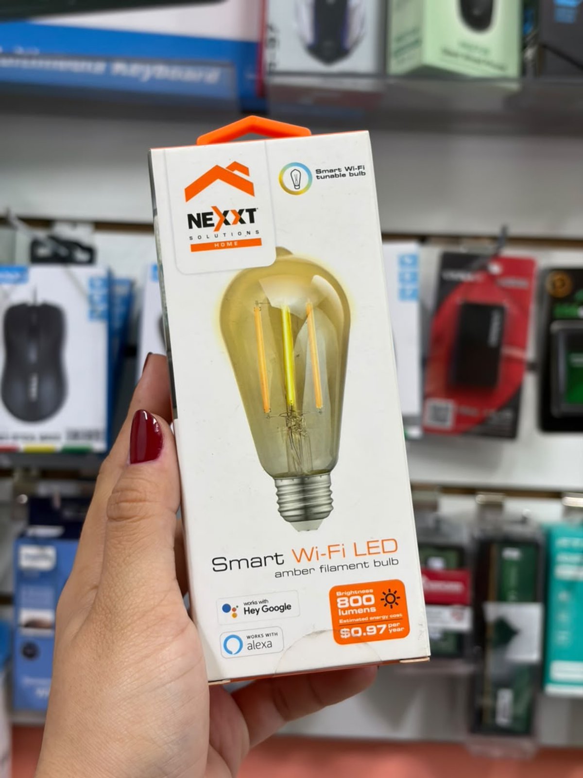 Foco Inteligente IoT Nexxt Filamento Ámbar 8W ST19 E26/E27 – NHB-A520 - 3