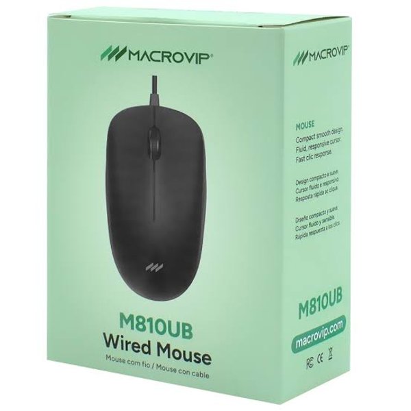 Mouse Macrovip MV-M810UB USB - Negro