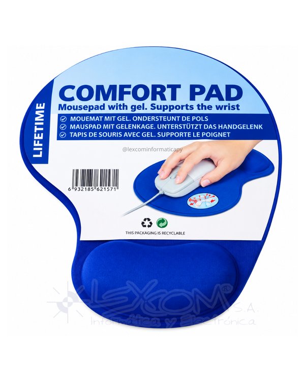 Mouse pad Ergonómico con Gel – Azul