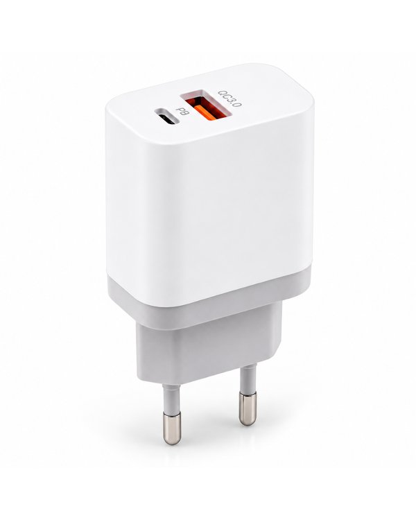Cargador USB + USB-C 25W A2347 – Carga Rápida – Blanco