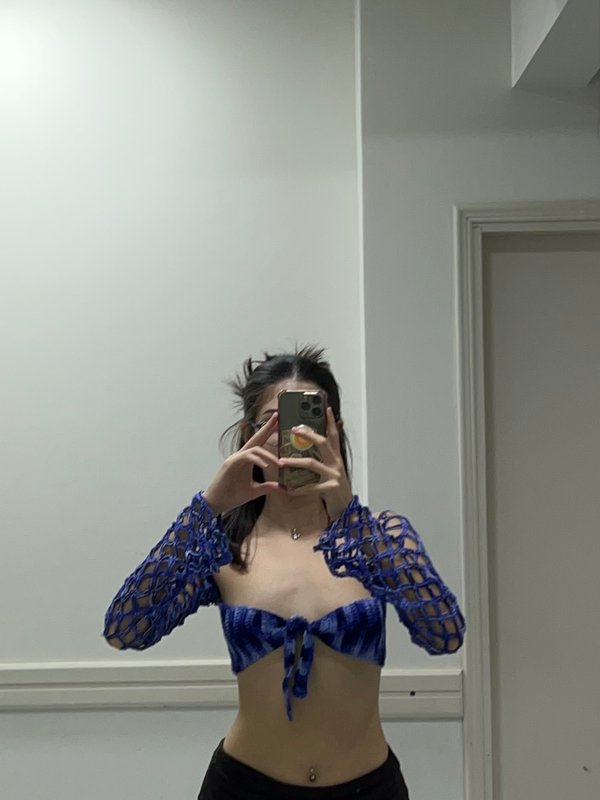 top con mangas de red