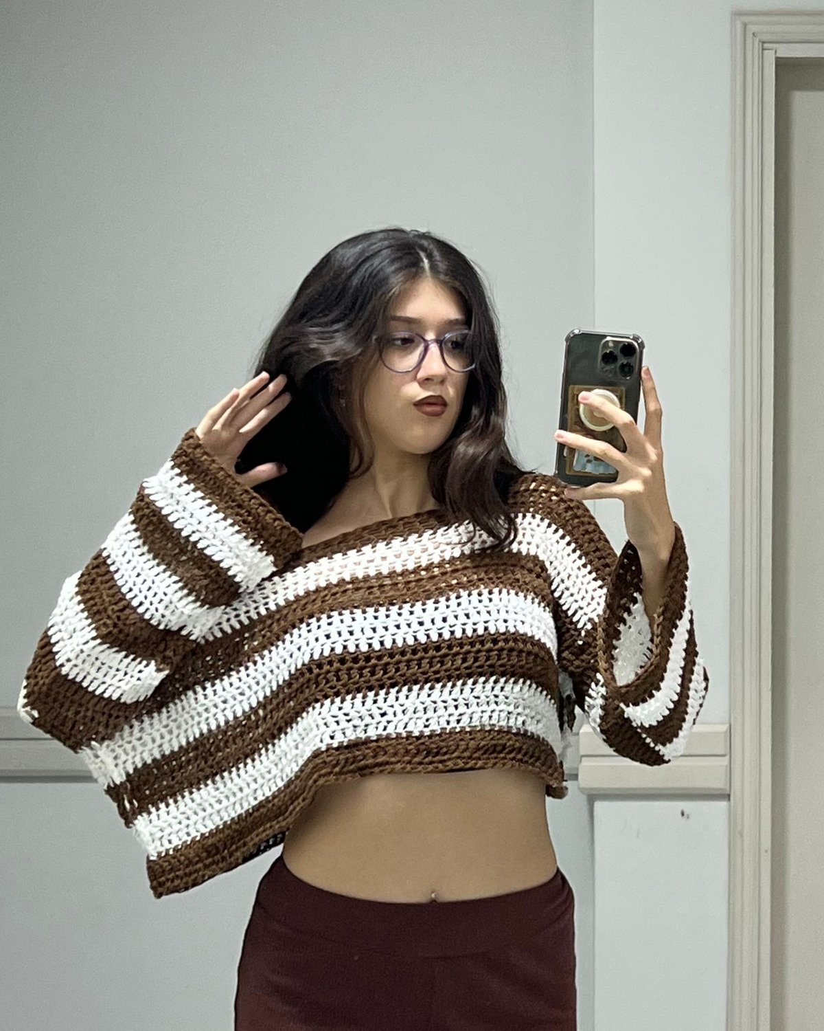 sweater rayado oversize (crop) – dos tonos - 2