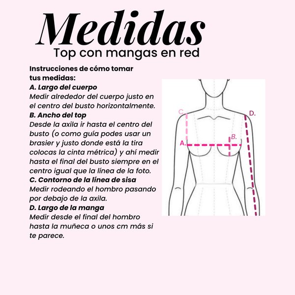 top con mangas de red