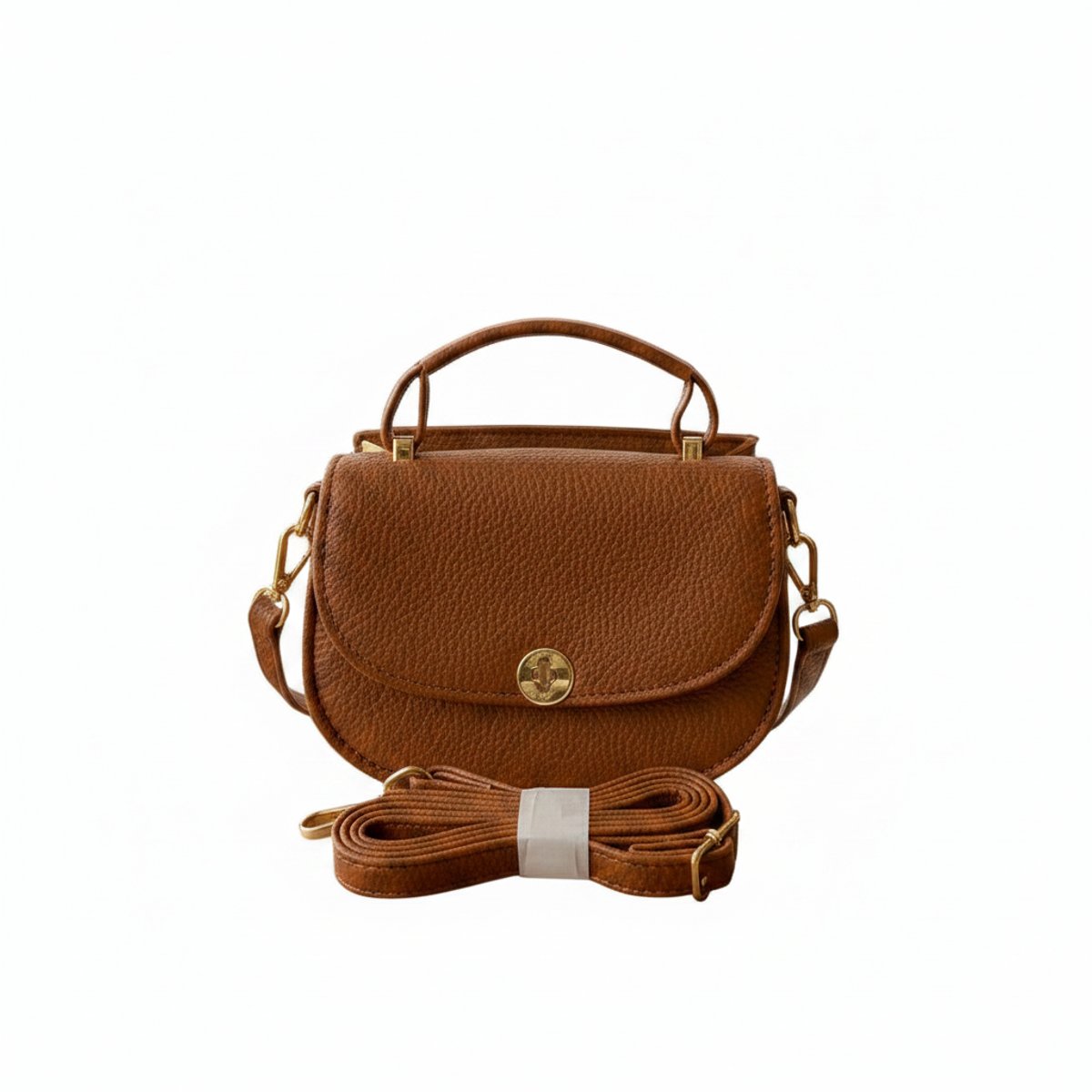 Cartera Clásica Marrón Texturizada con Estilo Elegante - 3