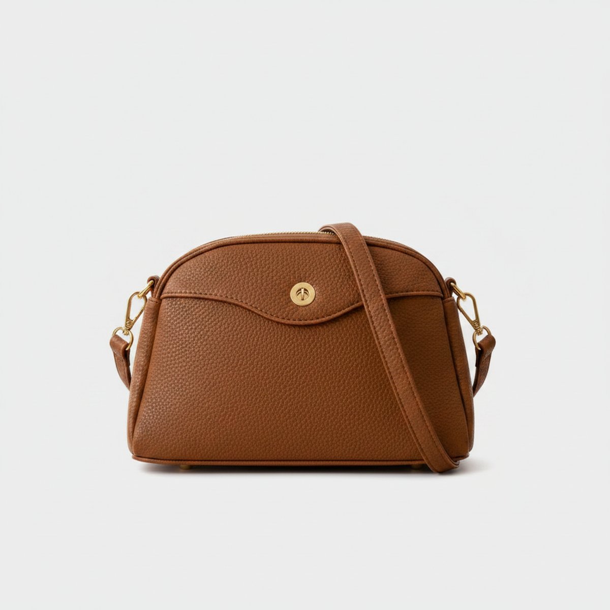 Cartera Clásica Marrón Texturizada con Estilo Elegante - 2