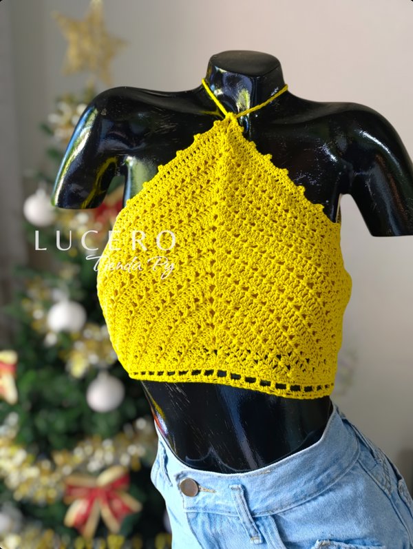 Top Triangular de Crochet