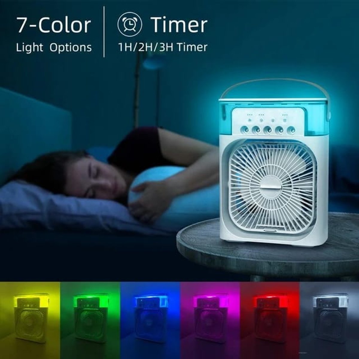 Mini Ventilador Portátil 3 En 1 con Humidificador - 5