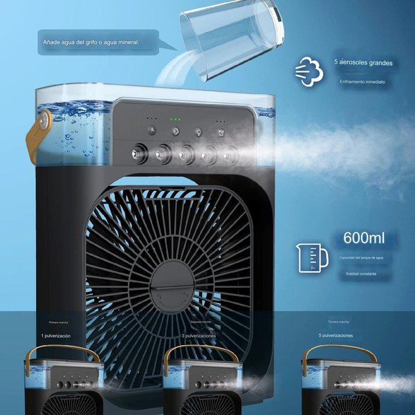 Mini Ventilador Portátil 3 En 1 con Humidificador