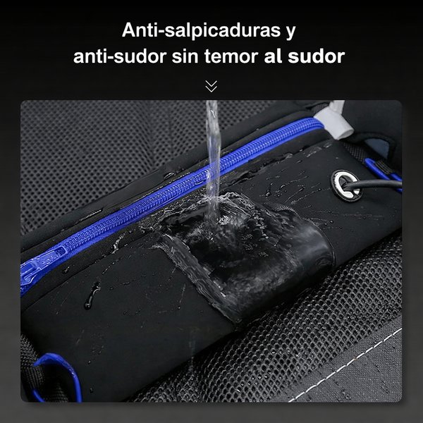 RIÑONERA CON BIDONES - AZUL