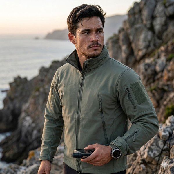 CAMPERA TÁCTICA IMPERMEABLE VERDE MUSGO