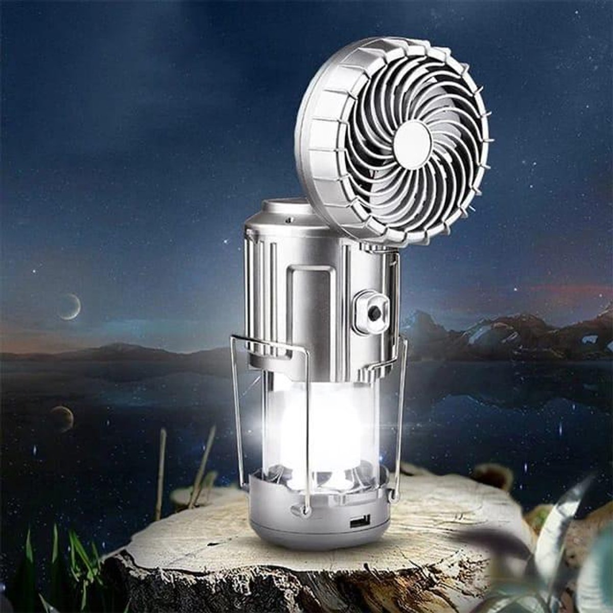 Luz Emergencia Ventilador Y Cargador - 4