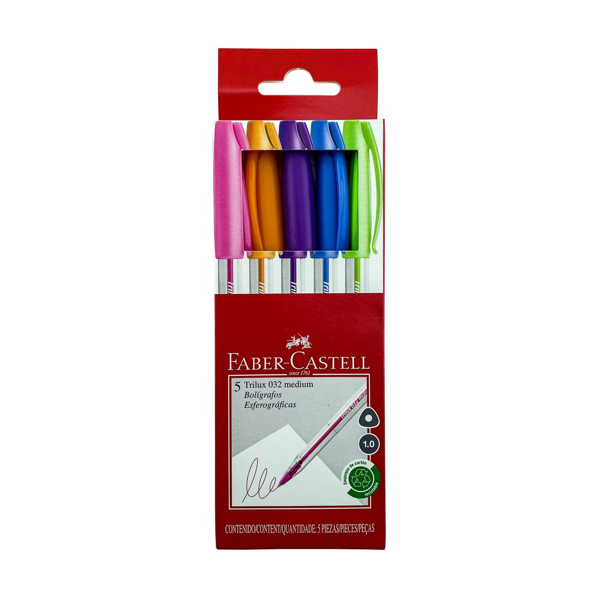 Set de 5 bolígrafos de colores Faber Castell