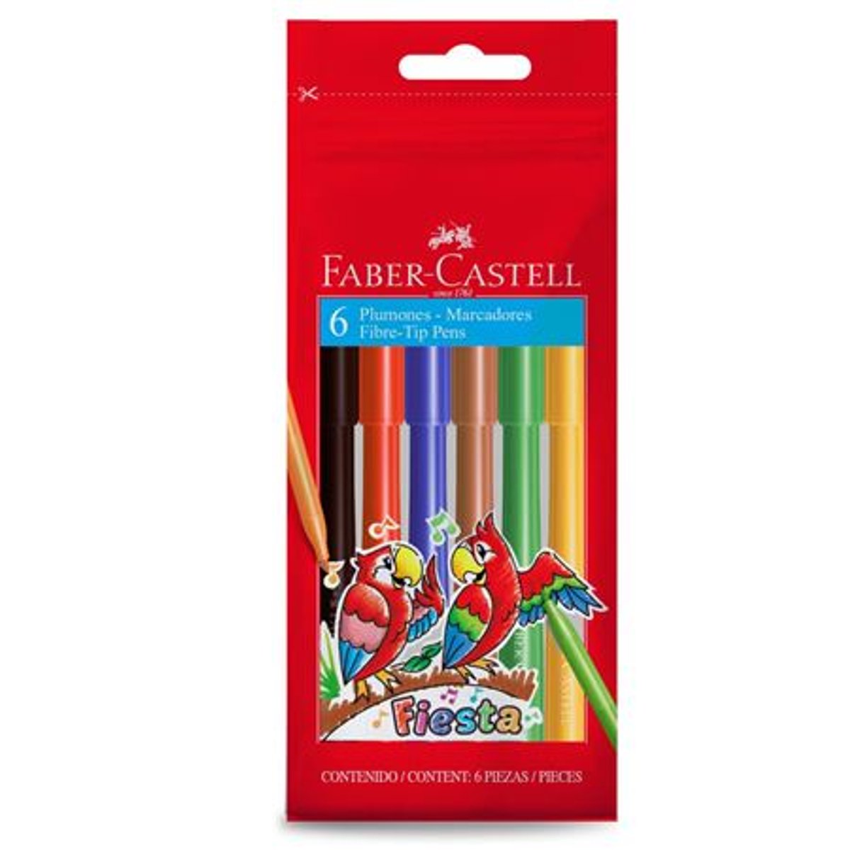 Marcadores Faber Castell de 6 unidades