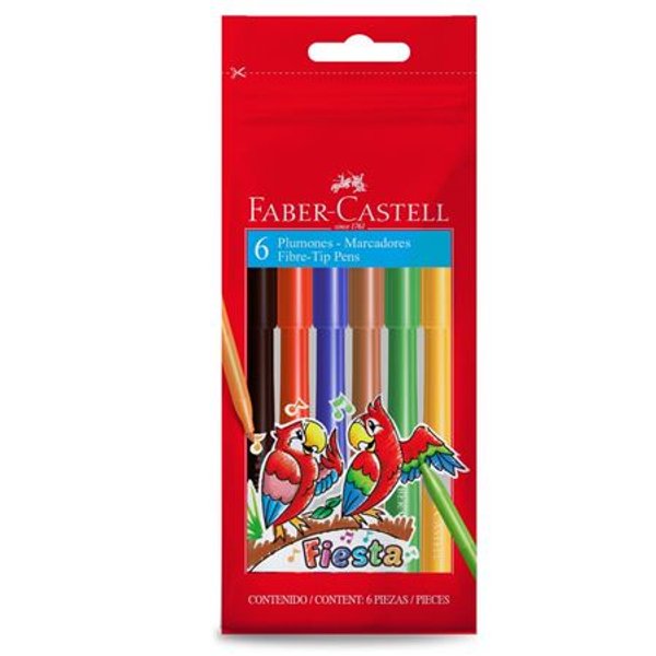 Marcadores Faber Castell de 6 unidades