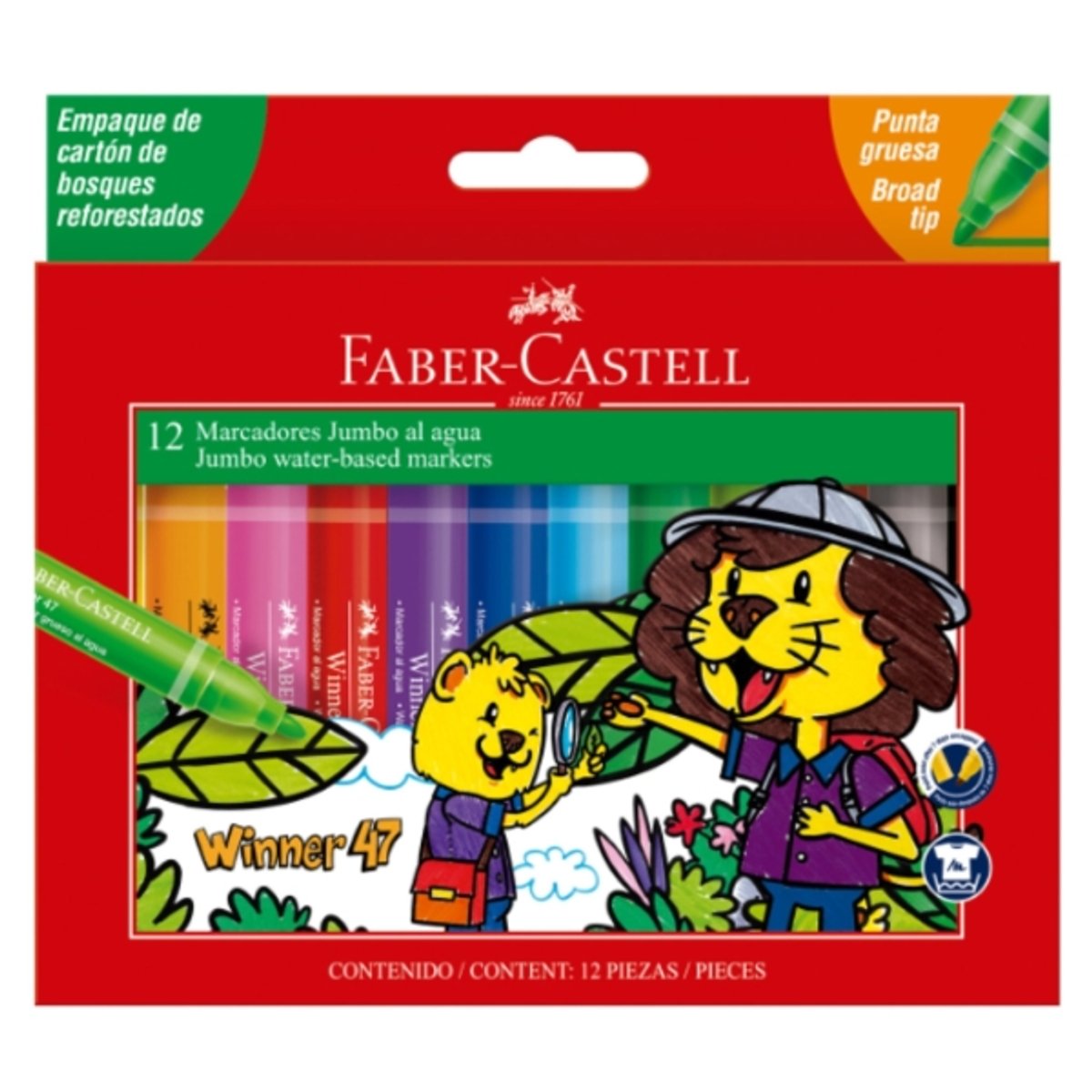 Marcadores jumbo Faber Castell de 12 unidades