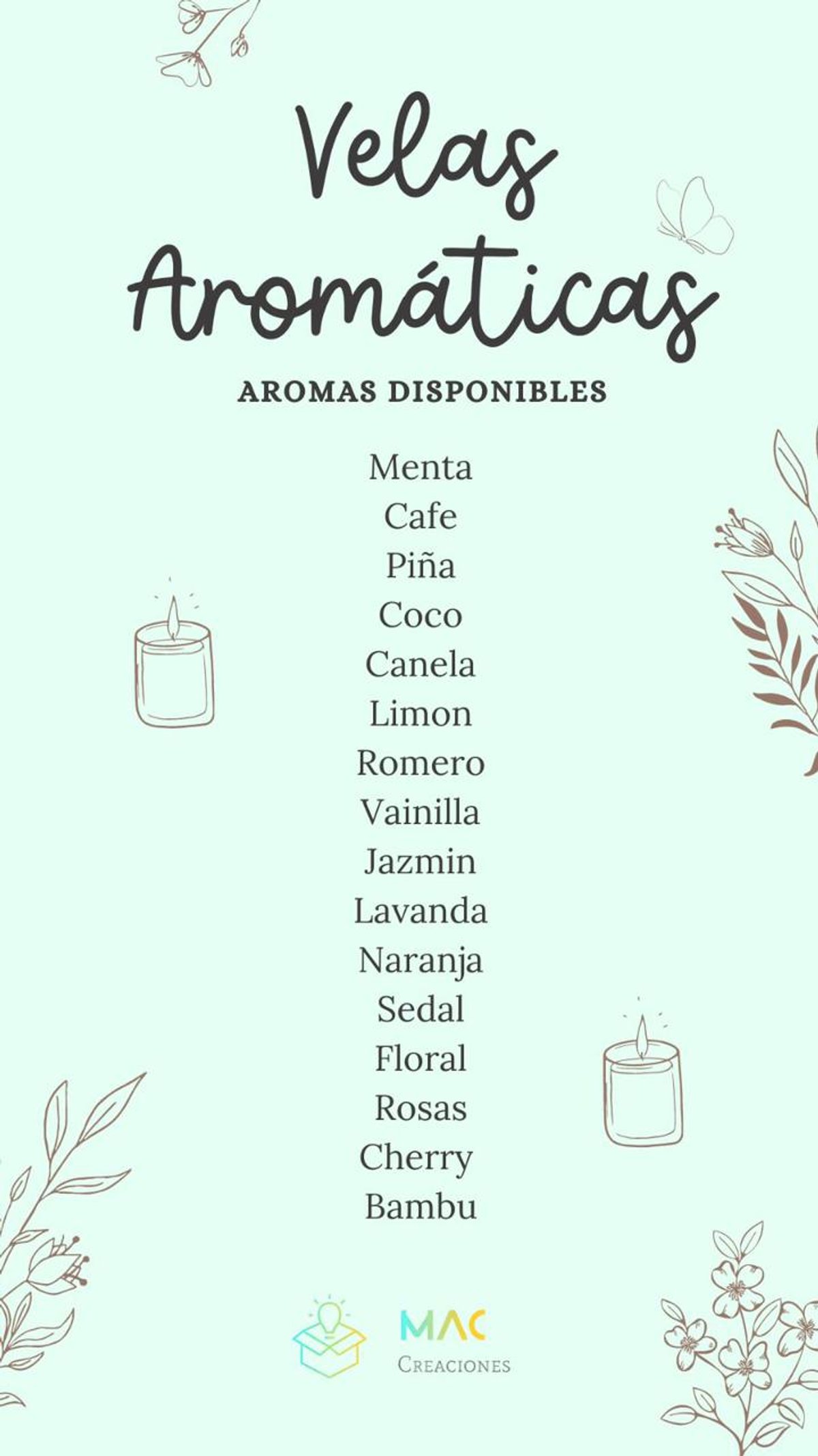 Velas aromáticas de 60ml