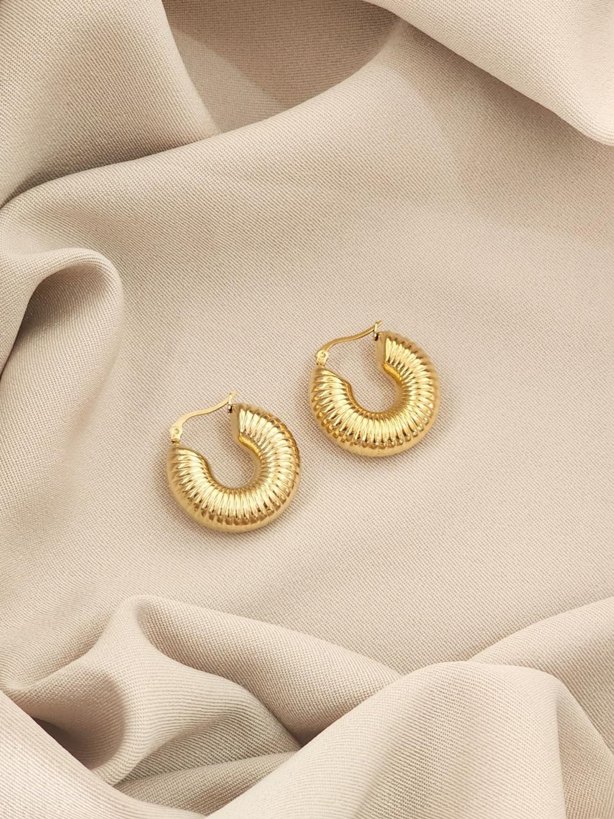 Aro argolla texturizada