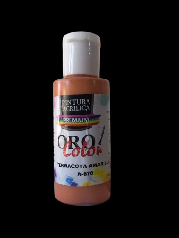 Pintura Acrílica Oro Color - Terracota Amarilla 60ML