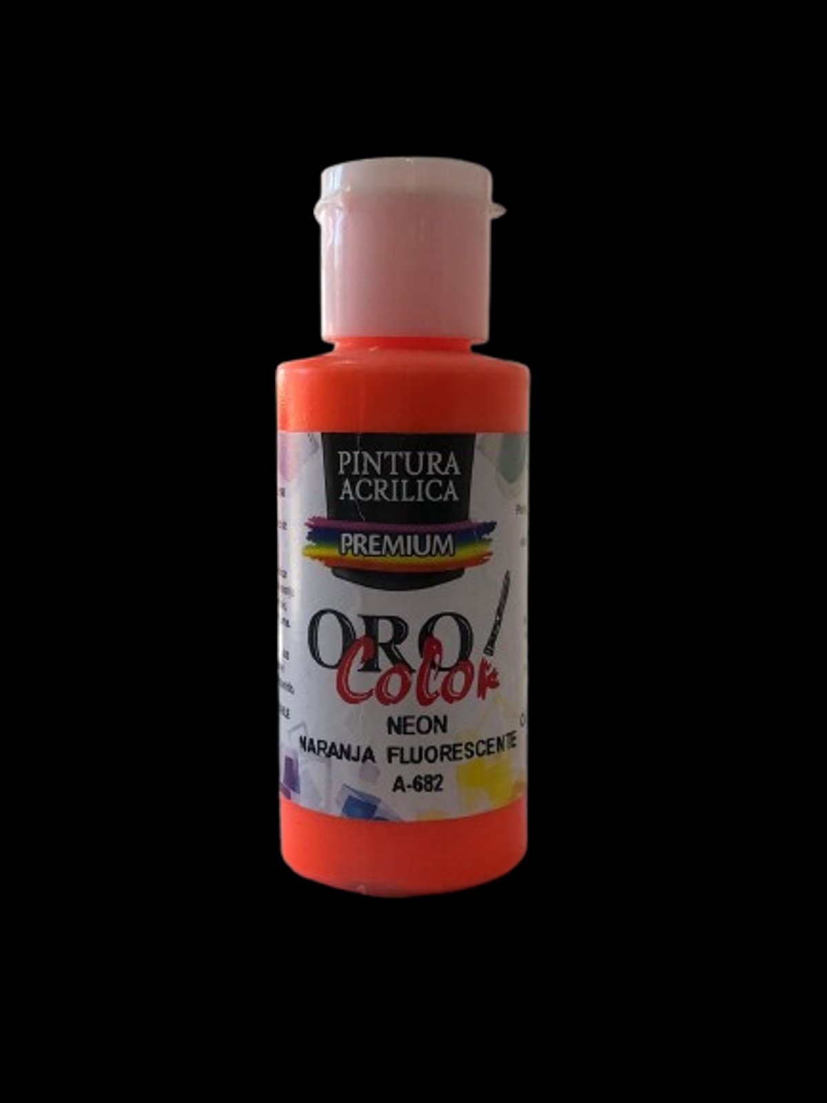 Pintura Acrílica Oro Color - Naranja Neón Fluorescente 60ML