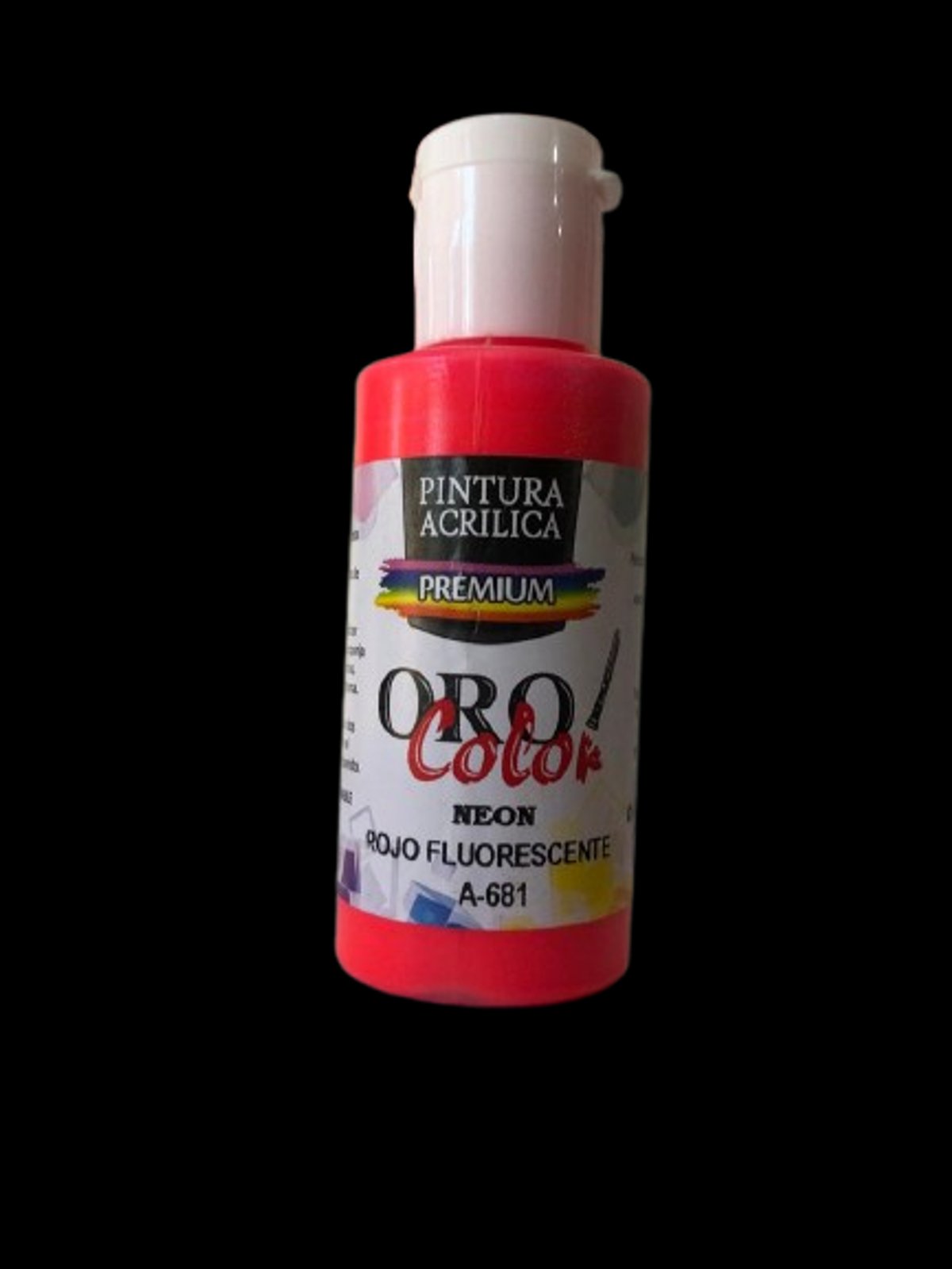 Pintura Acrílica Oro Color - Rojo Neon Fluorescente 60ML