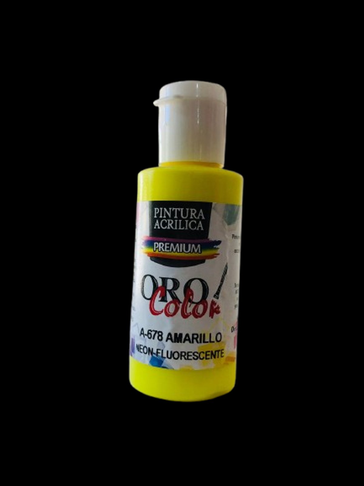 Pintura Acrílica Oro Color - Amarillo Neon Fluorescente 60ML